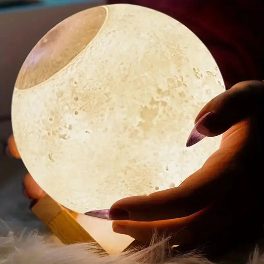 “Humidificador con forma de Luna USB con Control Táctil y Recarga de Agua – Lámpara Nocturna de 13 cm de Diámetro para el Hogar y la Oficina.”