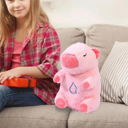 Capibara de peluche con respiración — Animal reconfortante con latidos, música y luz, ideal para ayudar a dormir a niños pequeños y bebés.