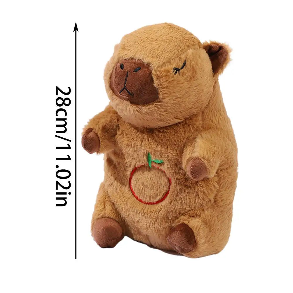 Capibara de peluche con respiración — Animal reconfortante con latidos, música y luz, ideal para ayudar a dormir a niños pequeños y bebés.