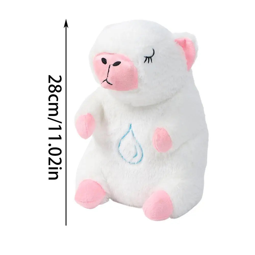 Capibara de peluche con respiración — Animal reconfortante con latidos, música y luz, ideal para ayudar a dormir a niños pequeños y bebés.