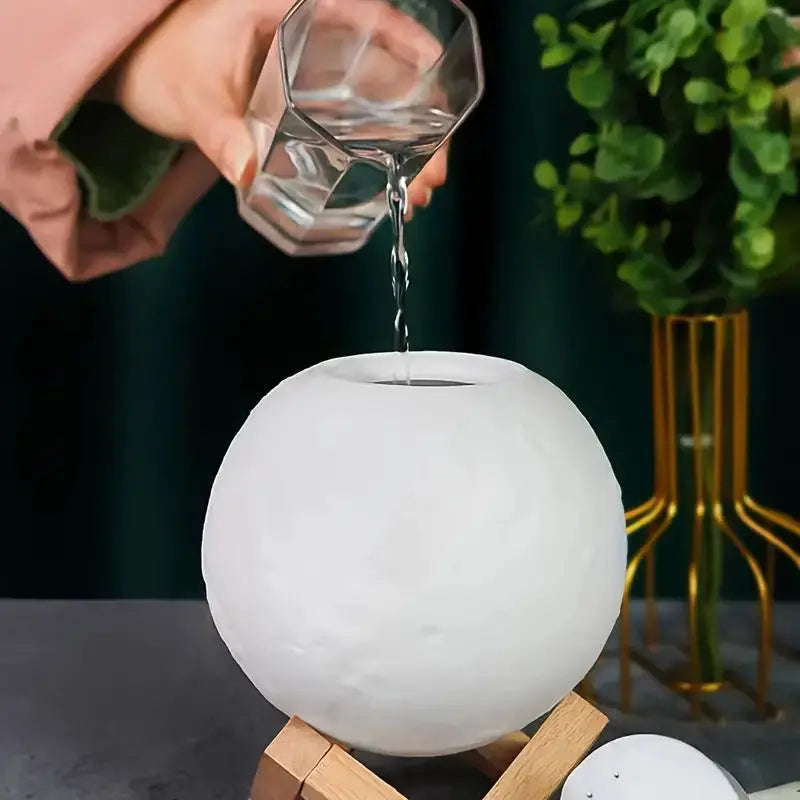 “Humidificador con forma de Luna USB con Control Táctil y Recarga de Agua – Lámpara Nocturna de 13 cm de Diámetro para el Hogar y la Oficina.”