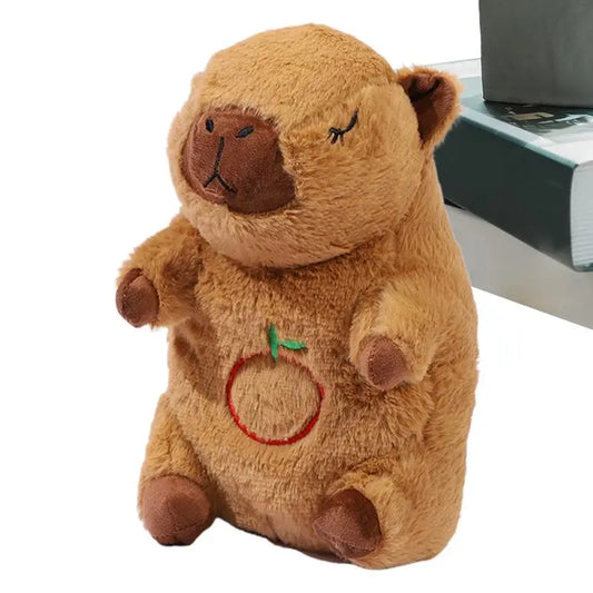 Capibara de peluche con respiración — Animal reconfortante con latidos, música y luz, ideal para ayudar a dormir a niños pequeños y bebés.